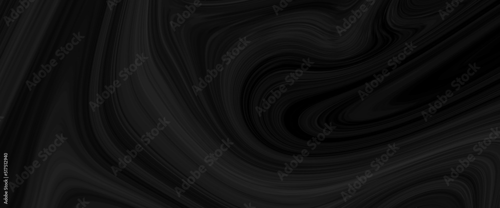 Black marble oil ink liquid swirl texture for do ceramic counter dark abstract light background, Black Oil or Petrol liquid flow, liquid metal close-up, wide horizontal banner. 3d illustration. Black marble oil ink liquid swirl texture for do ceramic counter dark abstract light background, Black Oil or Petrol liquid flow, liquid metal close-up, wide horizontal banner. 3d illustration.