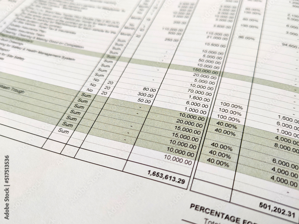 MELAKA, MALAYSIA - MARCH 7: Selected focused on ledger accounts. Account reports are written on a table on paper. The values displayed are neatly arranged in the spreadsheet columns. MELAKA, MALAYSIA - MARCH 7: Selected focused on ledger accounts. Account reports are written on a table on paper. The values displayed are neatly arranged in the spreadsheet columns.