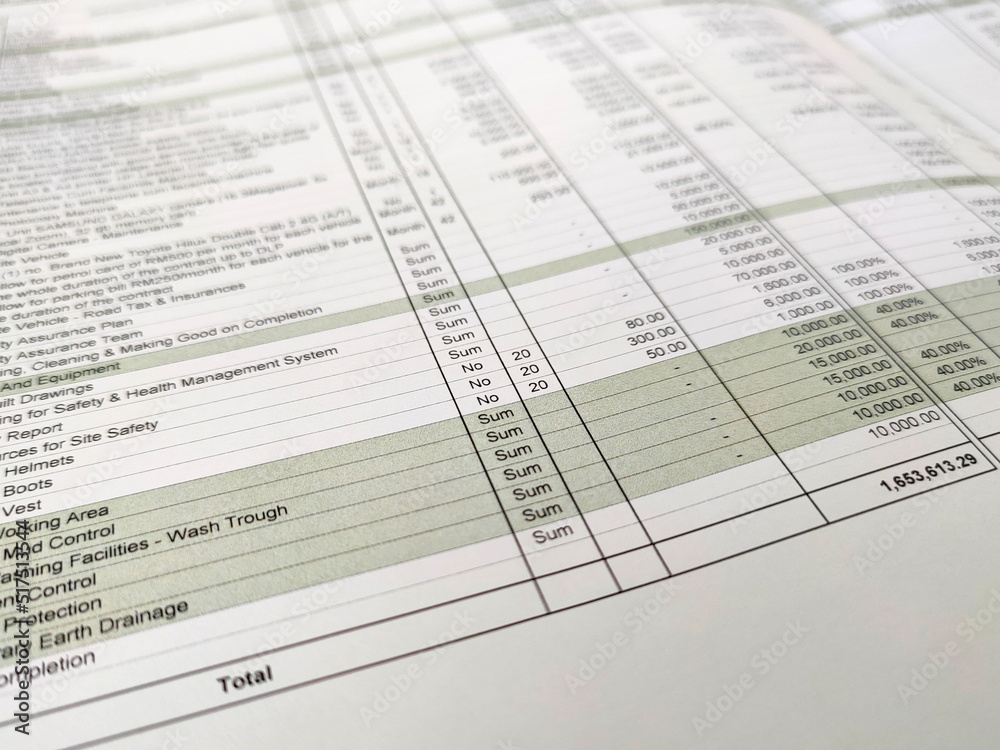 MELAKA, MALAYSIA - MARCH 7: Selected focused on ledger accounts. Account reports are written on a table on paper. The values displayed are neatly arranged in the spreadsheet columns. MELAKA, MALAYSIA - MARCH 7: Selected focused on ledger accounts. Account reports are written on a table on paper. The values displayed are neatly arranged in the spreadsheet columns.
