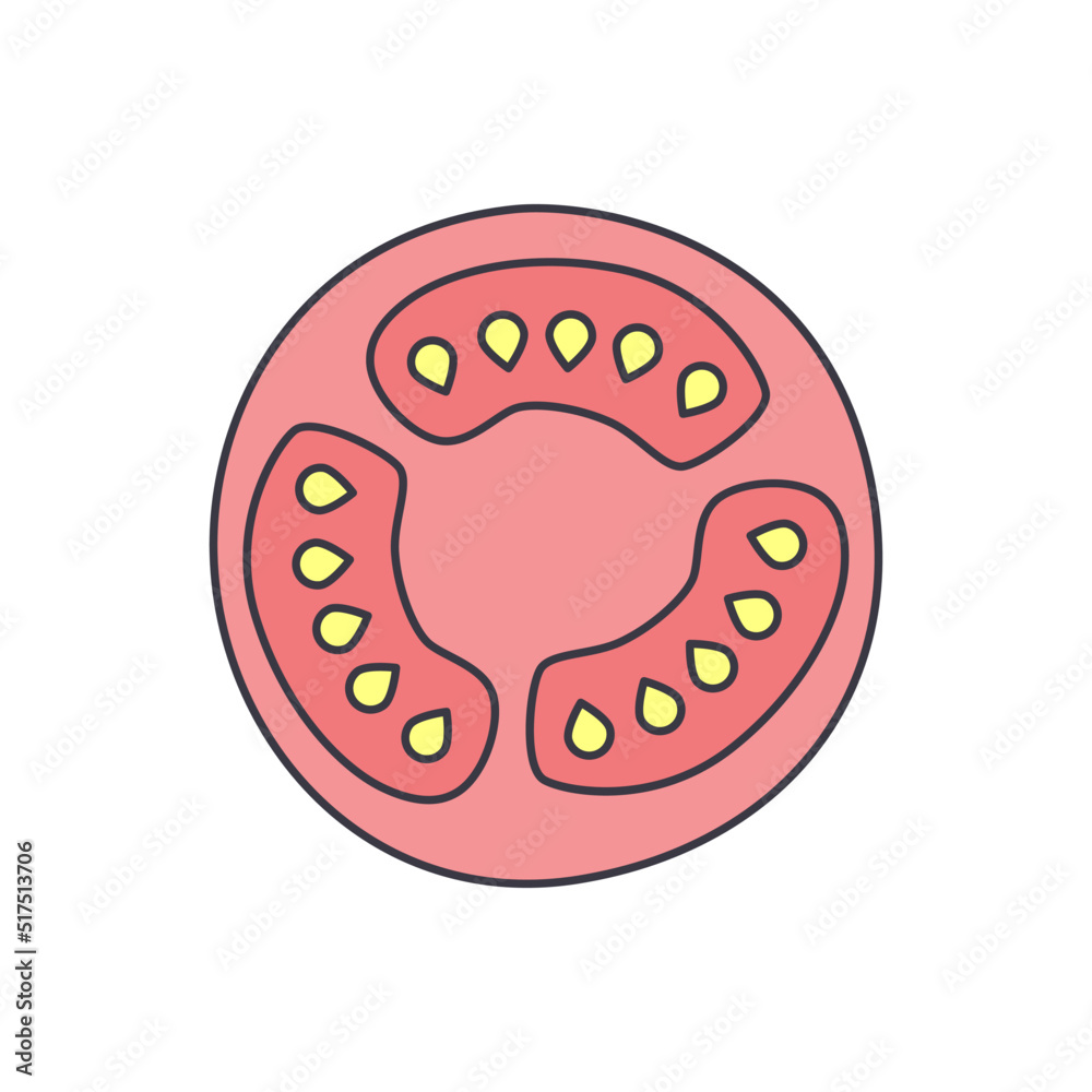 Sliced Tomato icon in color, isolated on white background Sliced Tomato icon in color, isolated on white background