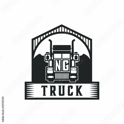 NG Initial Letter Truck Logo Design Simple Stock Vector photo