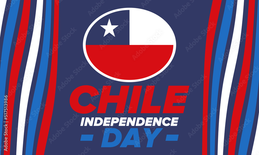 Chile Independence Day. Happy national holiday Fiestas Patrias. Freedom day. Celebrate annual in September 18. Chile flag. Patriotic chilean design. Poster, card, banner, template, background. Vector Chile Independence Day. Happy national holiday Fiestas Patrias. Freedom day. Celebrate annual in September 18. Chile flag. Patriotic chilean design. Poster, card, banner, template, background. Vector