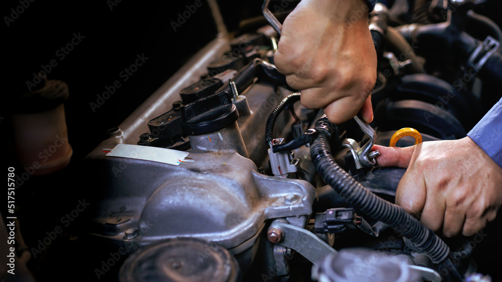Auto mechanic, standard auto repair service center, machine mechanic, auto maintenance engineer Concept of car repair service center banner by skilled technicians. Auto mechanic, standard auto repair service center, machine mechanic, auto maintenance engineer Concept of car repair service center banner by skilled technicians.