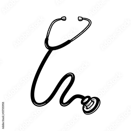 stethoscope illustration vector isolated on white background