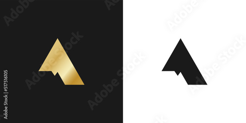 Abstract letter A  logo design template.  Universal vector icon. Simple vector logo in a modern style.