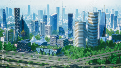 Quadro em tela Futuristic City Concept