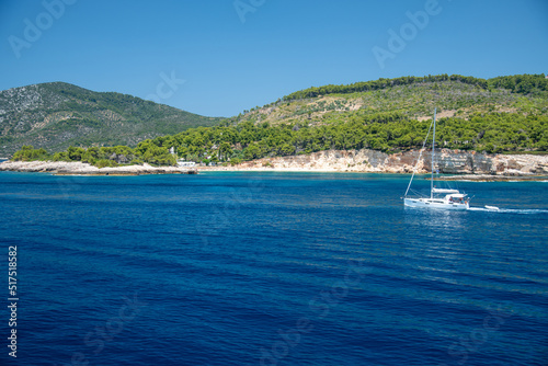 Sailing among the Greek Islands in summer season
