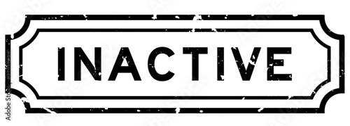 Grunge black inactive word rubber seal stamp on white background