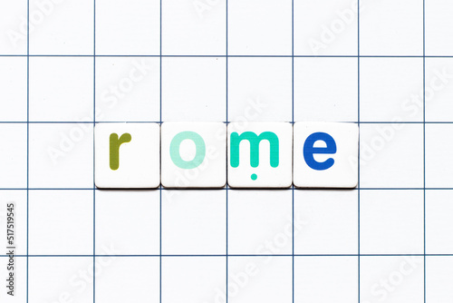 Wallpaper Mural Colorful tile letter in word rome on white grid background Torontodigital.ca