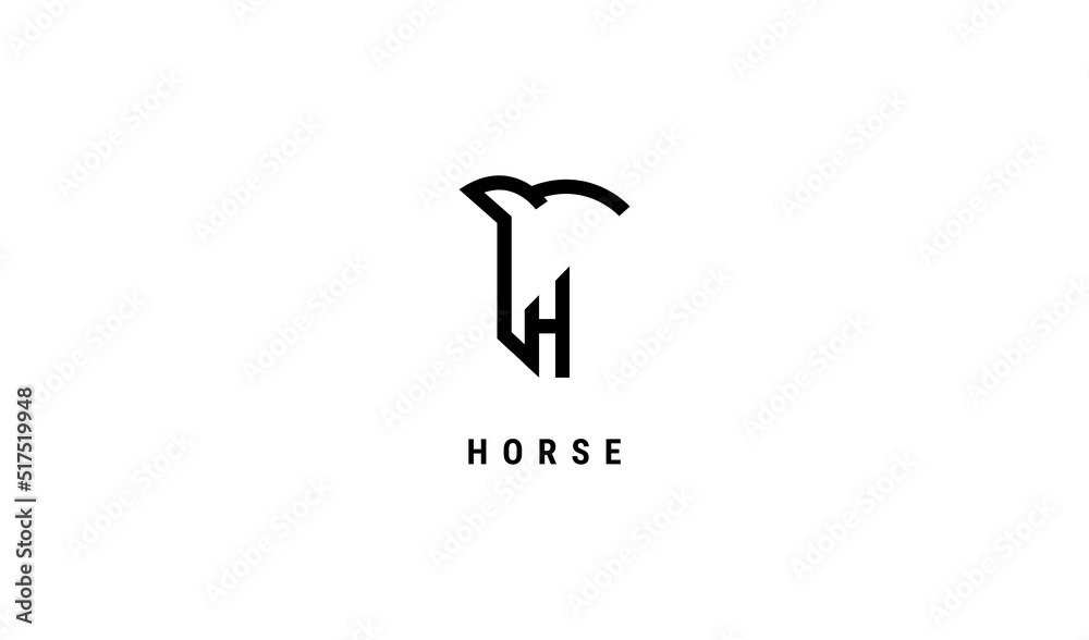 Horse Logo with Letter H. Usable for Business and Branding Company Logos. Flat Vector Logo Design Template Element. Horse Logo with Letter H. Usable for Business and Branding Company Logos. Flat Vector Logo Design Template Element.