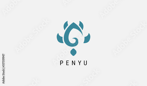 Turtle with Letter G Logo. Usable for Business and Branding Company Logos. Flat Vector Logo Design Template Element.