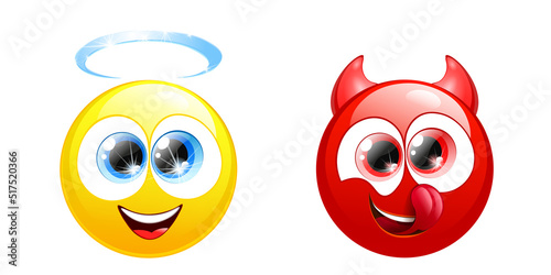 Emoji angel devil