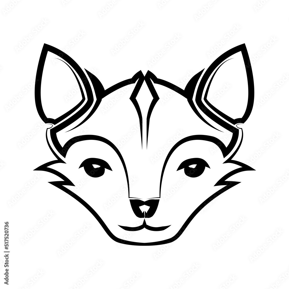 Black and white line art of cute fox head. Good use for symbol mascot icon avatar tattoo T Shirt design logo or any design Black and white line art of cute fox head. Good use for symbol mascot icon avatar tattoo T Shirt design logo or any design