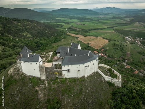 Aerial View Of A Medieval Castle On A Hilltop In Fuzer, Hungary © Peter
