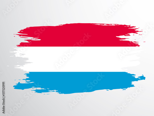 Luxembourg flag painted with a brush.