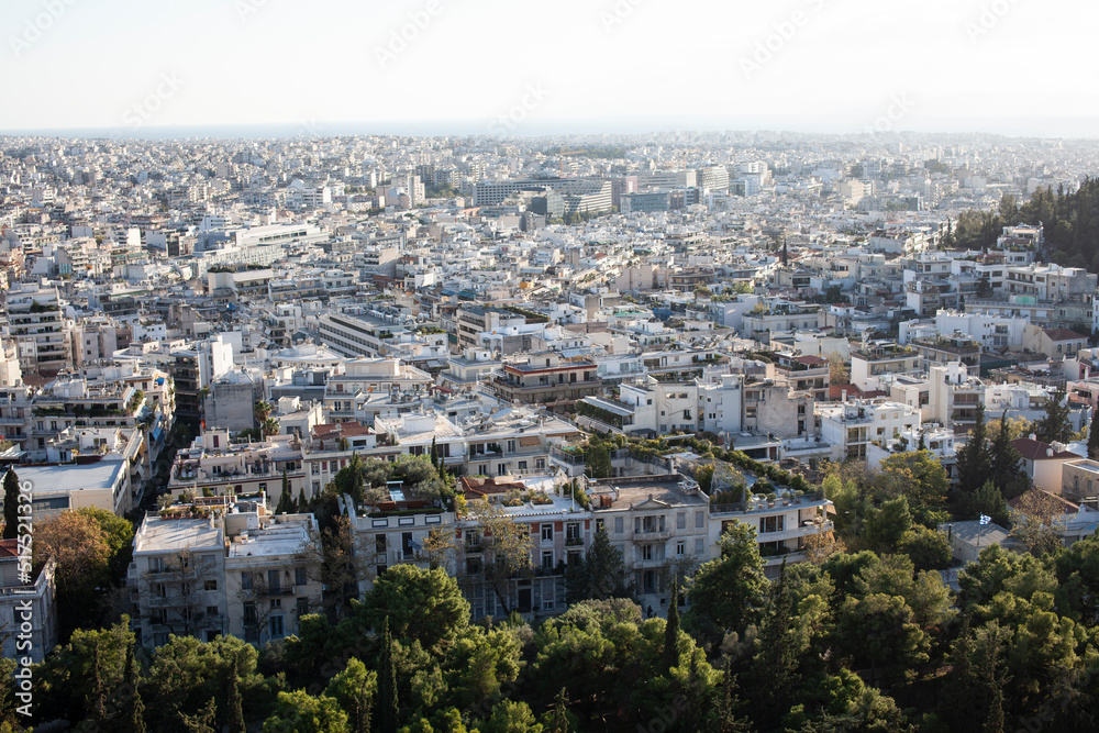 view on athens greece from top a lot of roofs