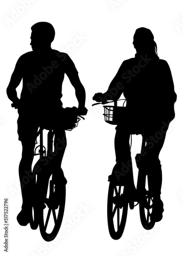 Sport people whit bike on white background
