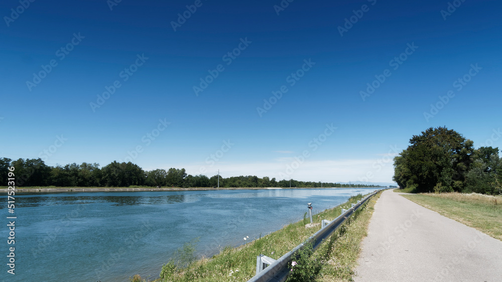 Blick auf den Großer Elsässischer Kanal von Spitze der Rheininsel