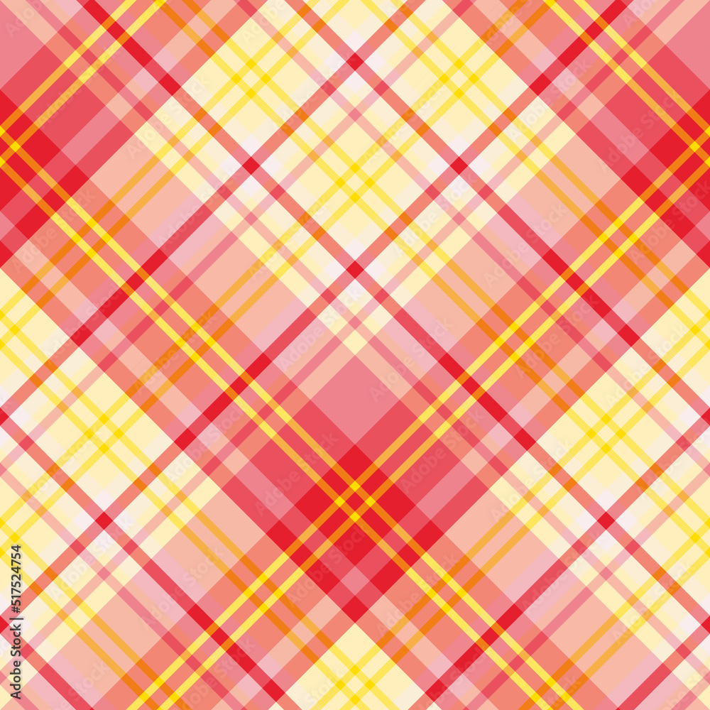 Seamless pattern in lovely yellow, pink and red colors for plaid, fabric, textile, clothes, tablecloth and other things. Vector image. 2 Seamless pattern in lovely yellow, pink and red colors for plaid, fabric, textile, clothes, tablecloth and other things. Vector image. 2