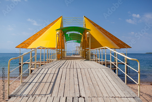 Foto Swimming area or pier on the sea
