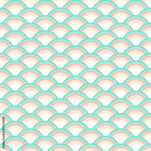 Illustrator vector of multicolor seamless fish scale,abstract wave background