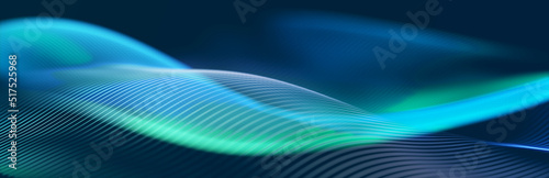 Big data flow. Information technology background. Dynamic wave background consisting of lines. 3d rendering