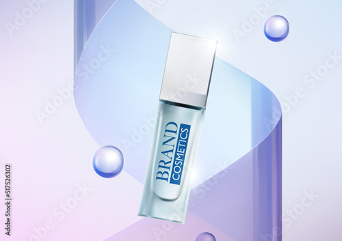 Cosmetic product design with abstract background . Cosmetic ads or banner design. Cosmetic cream template. Makeup product