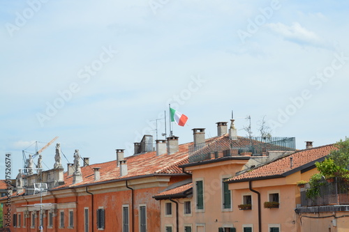 Roof of buildings in Verona, Italy