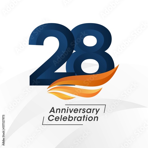 28 years anniversary design template. vector templates