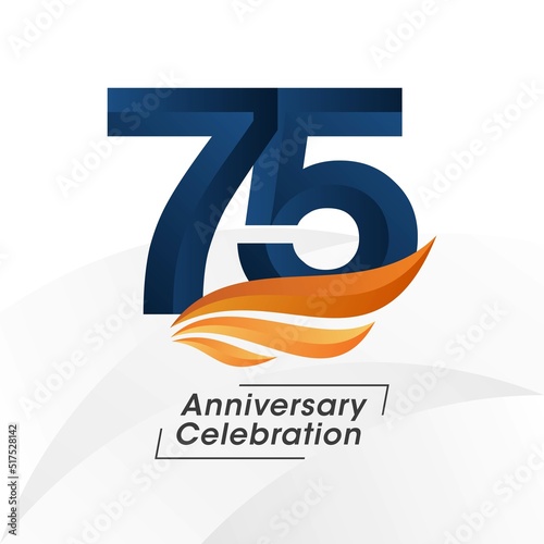 75 years anniversary design template. vector templates photo