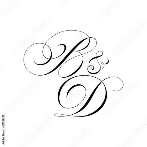 BD Calligraphy Monogram initial letters logo Design