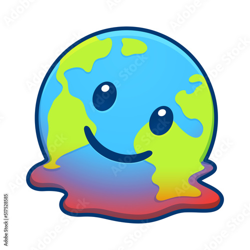 Melting Earth global warming cartoon