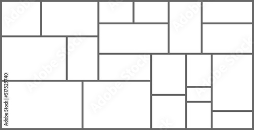 Artistic illustration for a photo album. Photo frame templates collage.