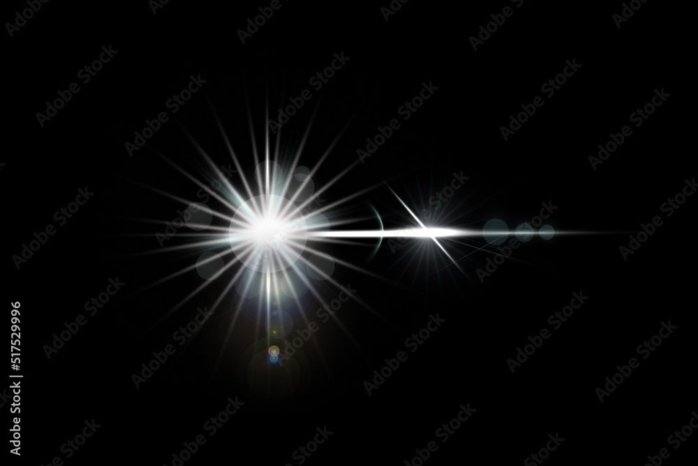 Realistic lens flare lights effect on black background Realistic lens flare lights effect on black background