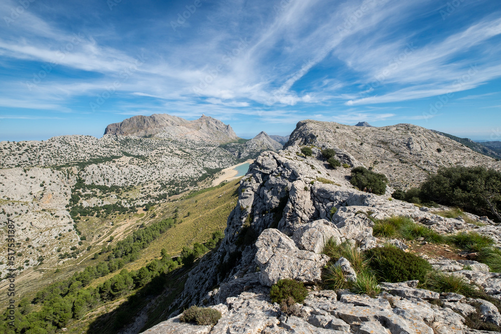 paisaje carstico de Na Franquesa, 1067 mts, Paraje natural de la Serra de Tramuntana, Mallorca, balearic islands, Spain