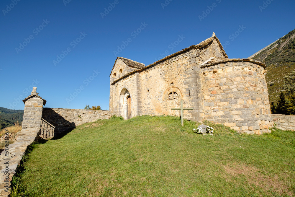 iglesia parroquial de San Martín, Sercué , término municipal de Fanlo, Sobrarbe, Huesca, Aragón, cordillera de los Pirineos, Spain