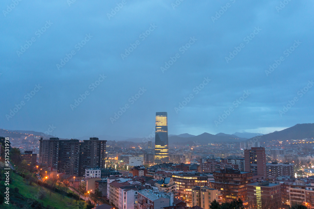 Dawn in Bilbao. Gray day