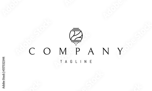 Vector logo on which an abstract image of a lantern in Asian style.