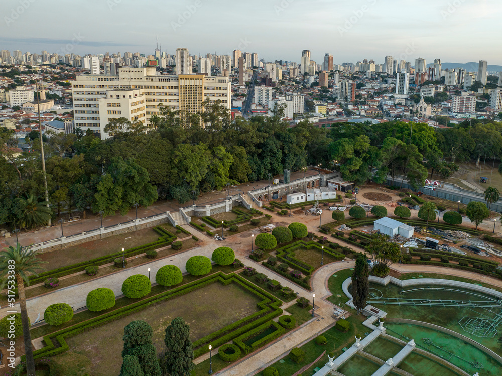 Vista aérea da reforma do museu do Ipiranga, em São Paulo, SP