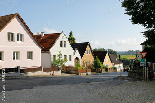 Typische Häuserreihe in einer kleinen Gemeinde im niederösterreichischen Waldviertel photo