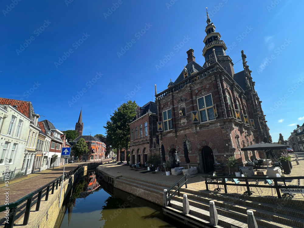 Canal next to the city hall in Bolsward