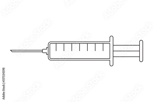 Syringe icon. Medical health injection. Vaccine drug symbol. Medicine vector illustration.