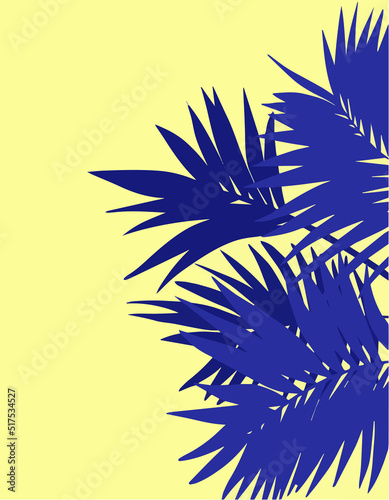 vector illustration of purple palm leaves. Plant, leaves, nature