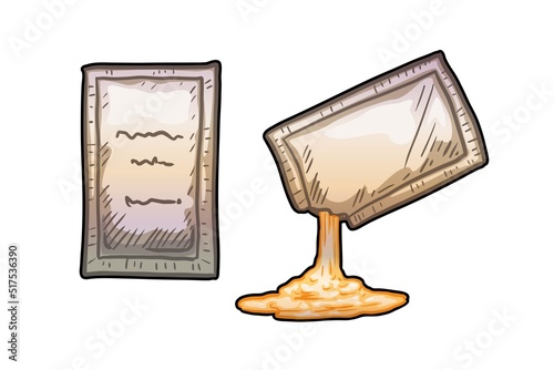 packaging of medicine powder vector illustration on white background