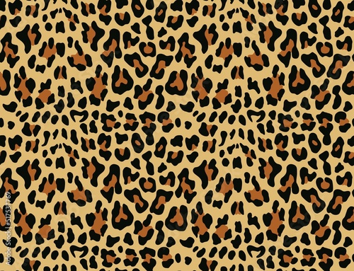 Fashionable leopard print seamless texture vector graphics for printing clothes, paper, fabric.