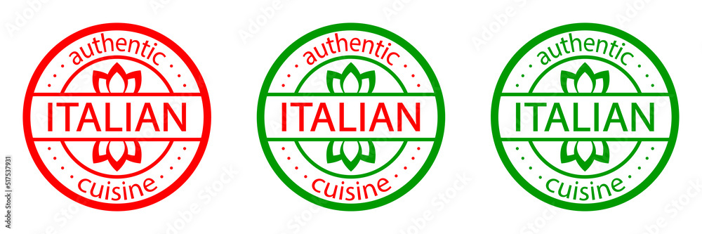 Italian authentic cuisine stamp. Set of Italiane food labels. Best in town. Italy Italian authentic cuisine stamp. Set of Italiane food labels. Best in town. Italy