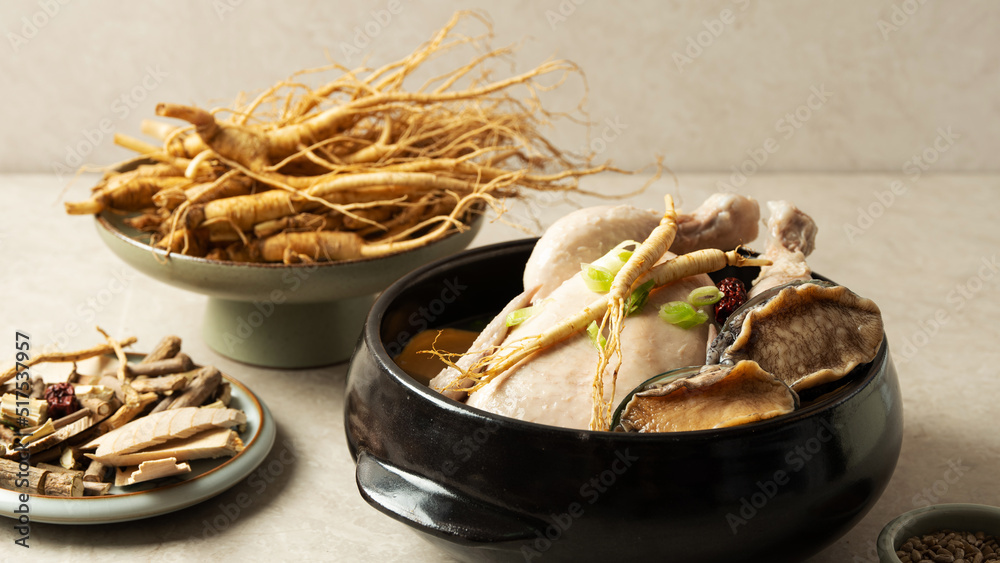 samgyetang,Ginseng Chicken Soup with Abalones
samgyetang,Ginseng Chicken Soup with Abalones