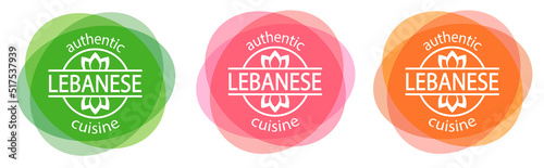 Lebanese authentic cuisine stamp. Set of Lebanese food labels. Best in town. Lebanon