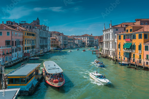 Accademia boat stop at the Canale Grande in Venice, Italy photo