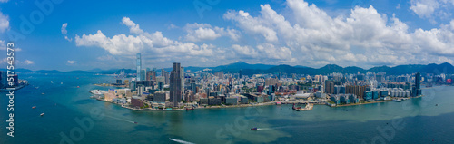 Hong Kong Drone fly over Hong Kong Kowloon side © leungchopan